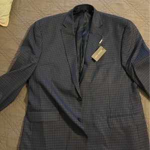 Men’s Michael Kors Blue plaid Blazer 46R NWT